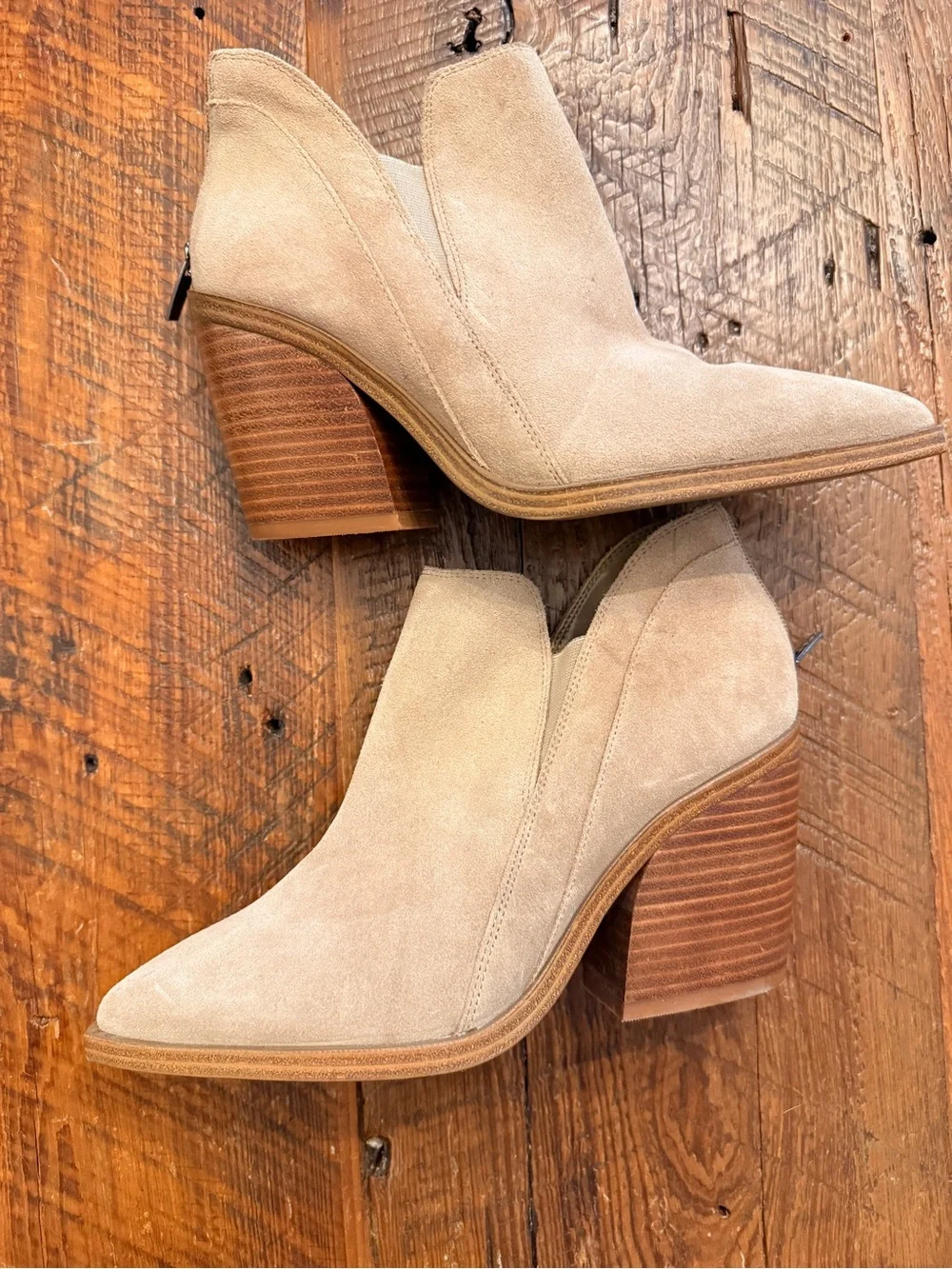 Vince Camuto Women’s Suede Ankle Boots in Beige